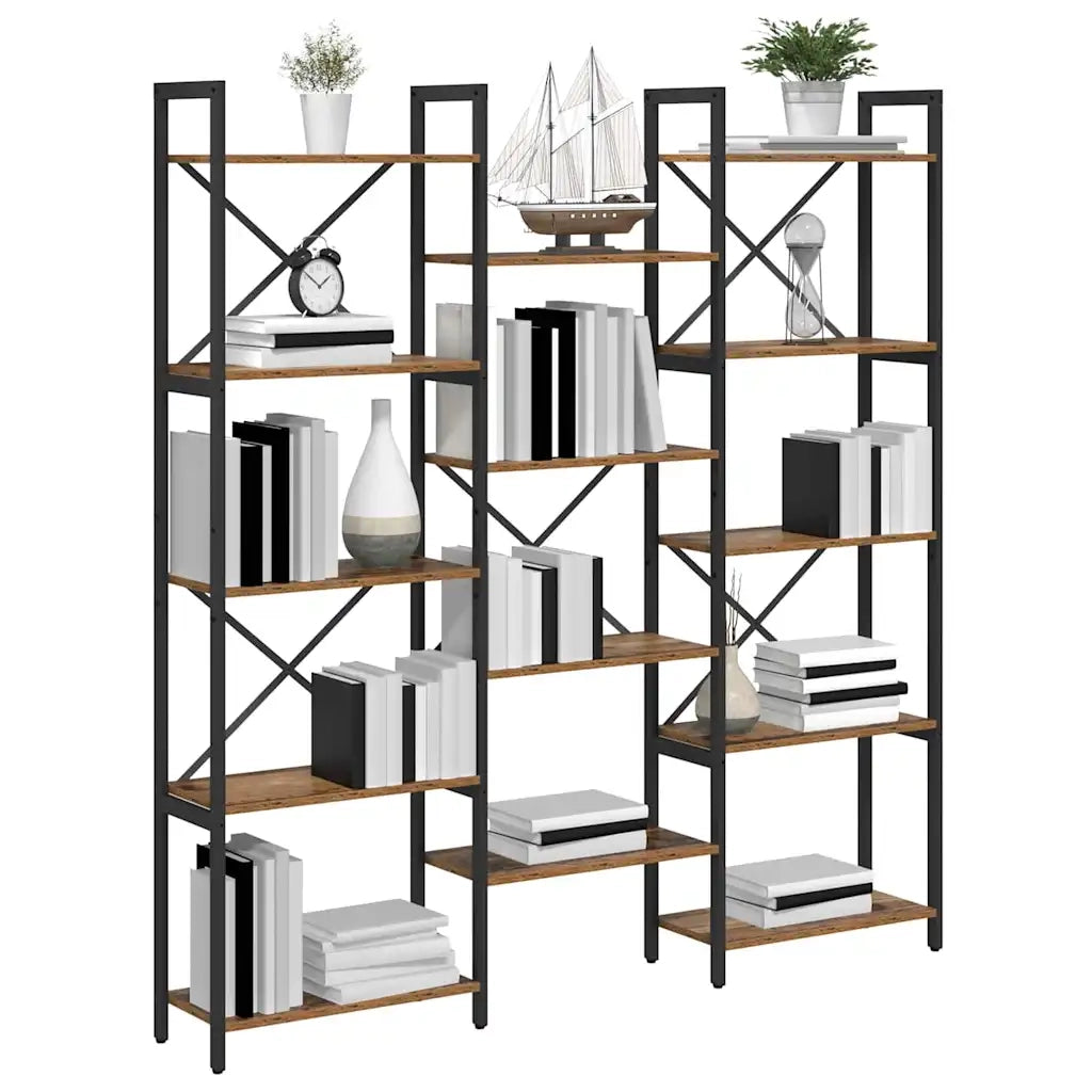 vidaXL Libreria Legno vecchio 156 x 25 x 167.5 cm Legno multistrato