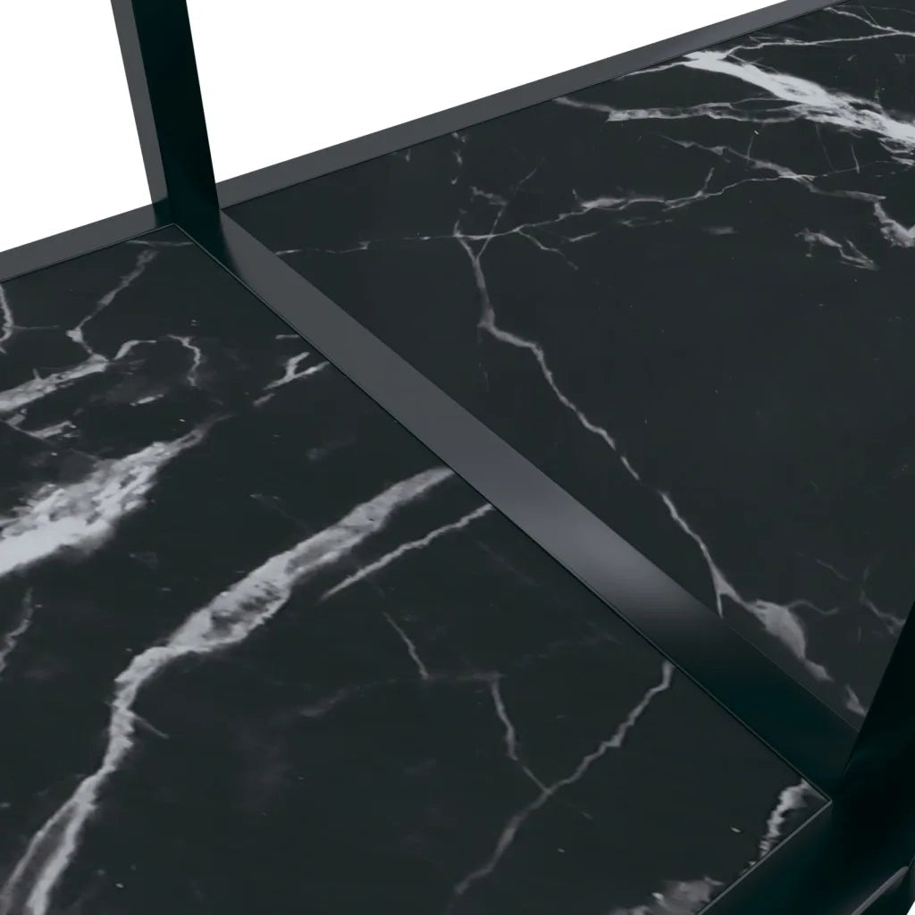 Tavolo Consolle Nero 200x35x75,5 cm in Vetro Temperato 331709