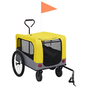Rimorchio Bici Animali Carrello Jogging 2in1 Giallo e Grigio 92442