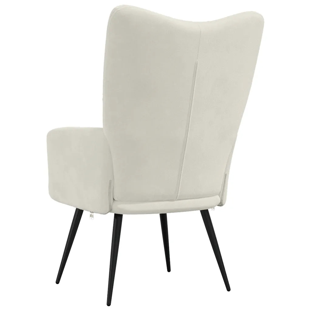 Poltrona Relax Bianco Crema in Velluto cod mxl 6735
