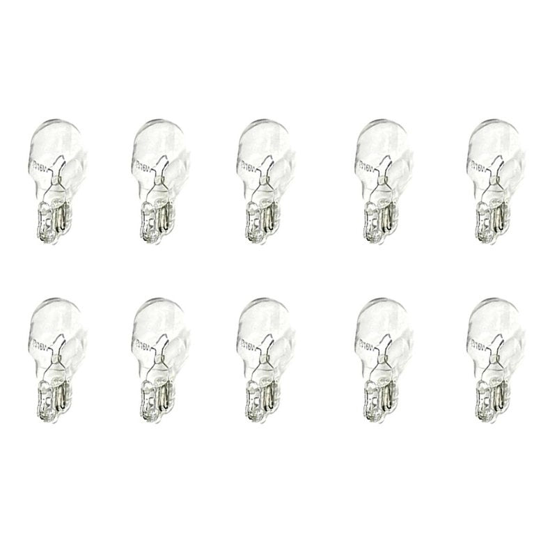 10x Lampade Alogene T15 W16W 12V 16W Wedge Tutto Vetro Retromarcia Posizione