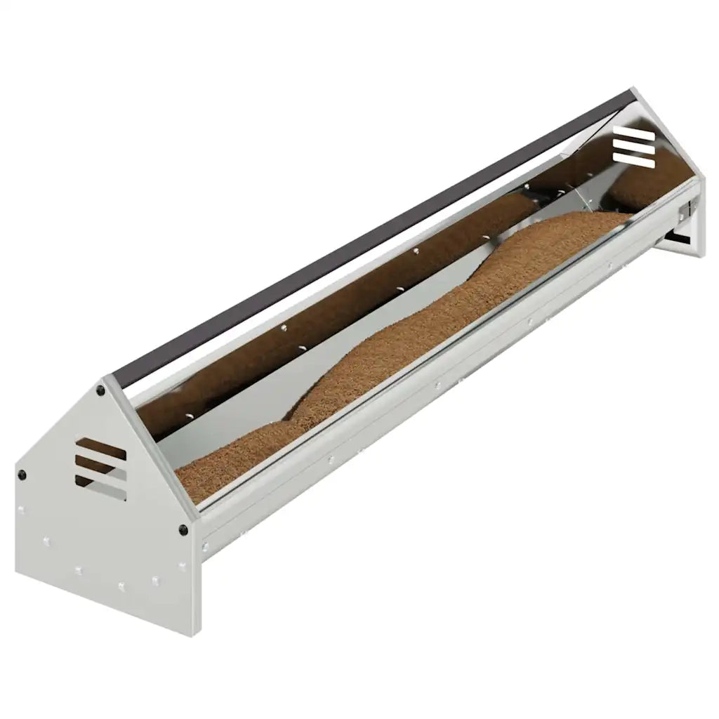 Mangiatoia per polli Argento 108 x 20,5 x 20 cm Acciaio zincato CFW2831416