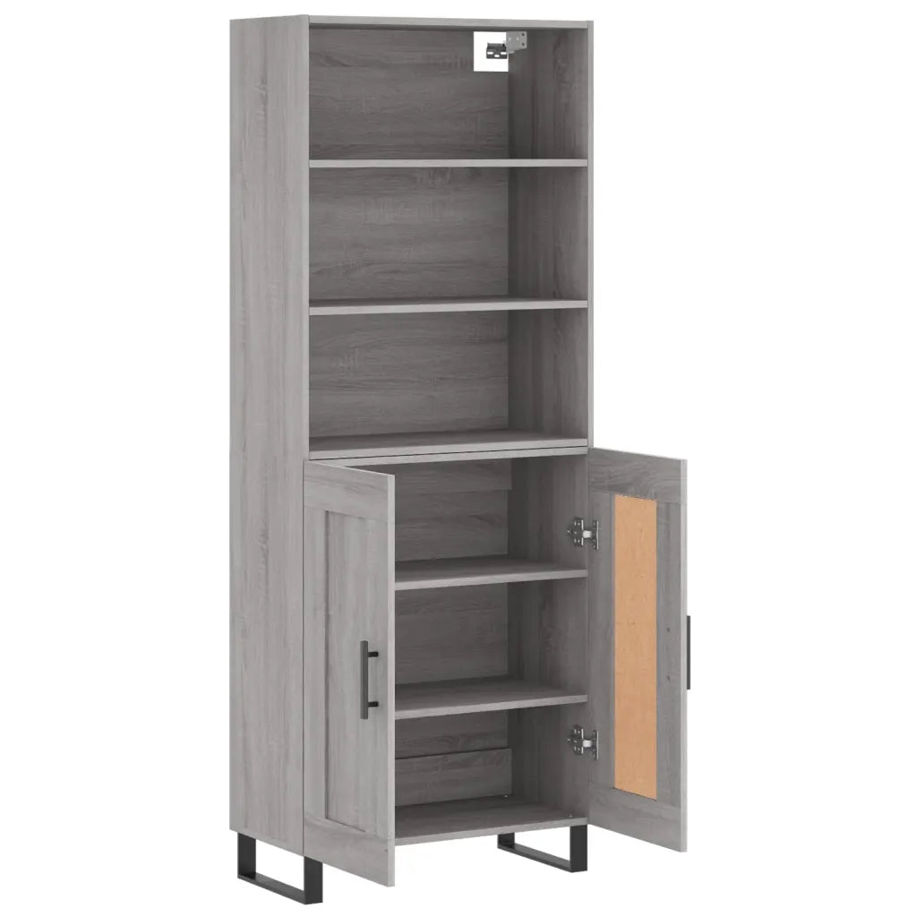 Credenza Grigio Sonoma 69,5x34x180 cm in Legno Multistrato 3189987