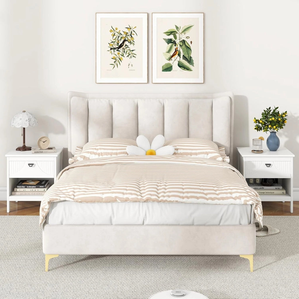 Comodino per camera da letto, tavolino con cassetto e ripiano aperto, cassettiera in legno in stile moderno, mobile di stoccaggio per soggiorno, ufficio, 45 x 40 x 50 cm, bianco