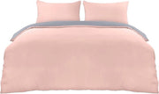 Set di coperte da letto 200 x 200 cm - coperta da letto microfibra 200 x 200 cm + 2 copri cuscino 50 x 75 cm - grigio/rosa