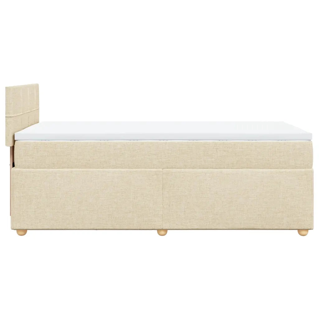vidaXL Giroletto a Molle con Materasso Crema 90x190 cm in Tessuto