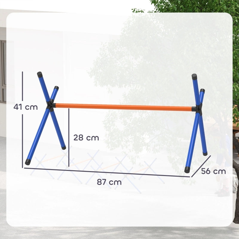 Kit di agility per cani, composto da 4 pezzi con ostacoli, borsa per il trasporto e struttura di allenamento regolabile in altezza per cani di