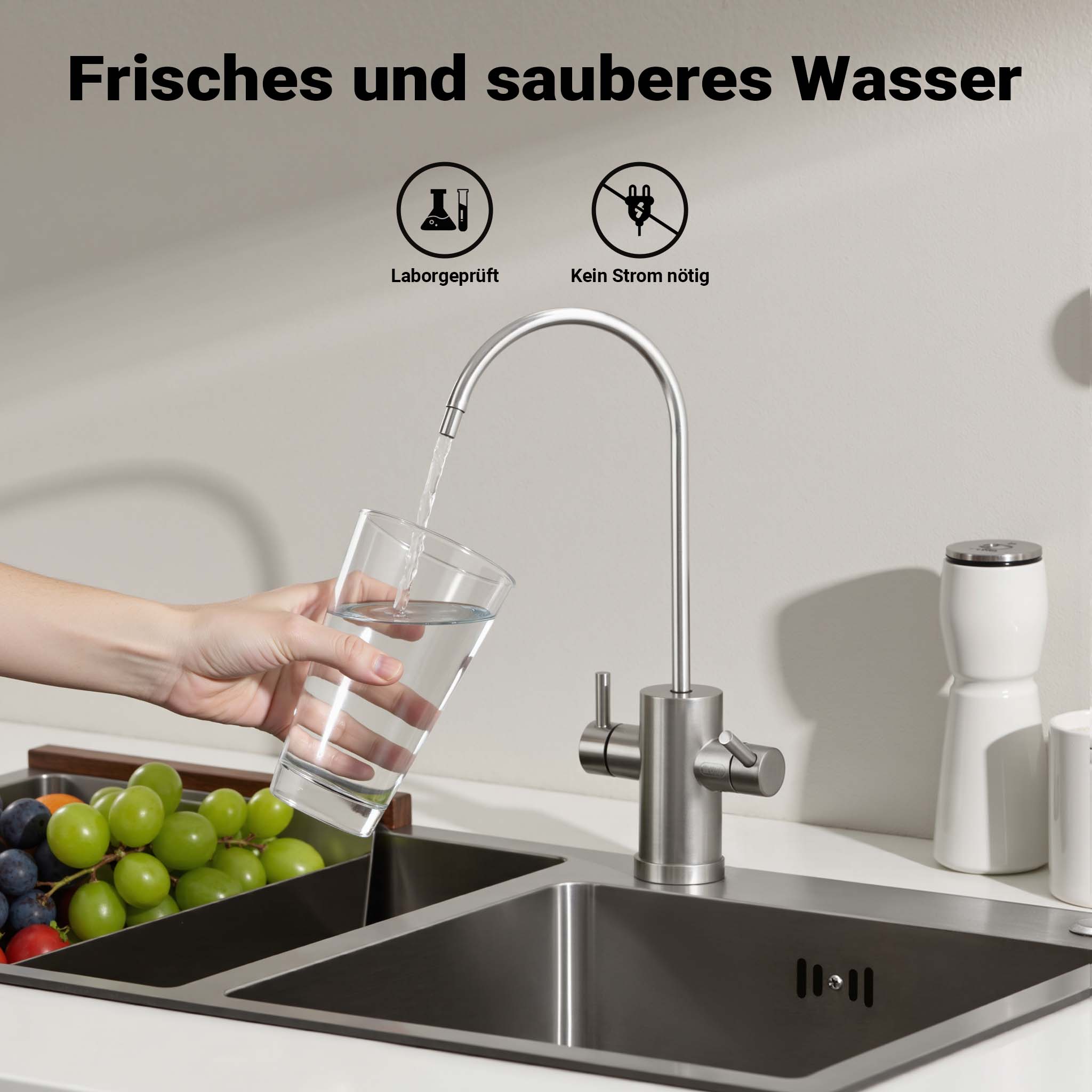 Naturewater Impianto a osmosi inversa a 3 stadi (RO) 190l/giorno 50GPD