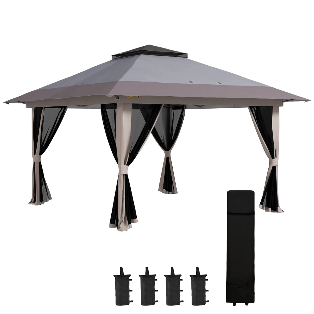 Carpa Pieghevole Pop-up 4x4x2.8 m ¨C Zephmum ¨C Grigio Chiaro