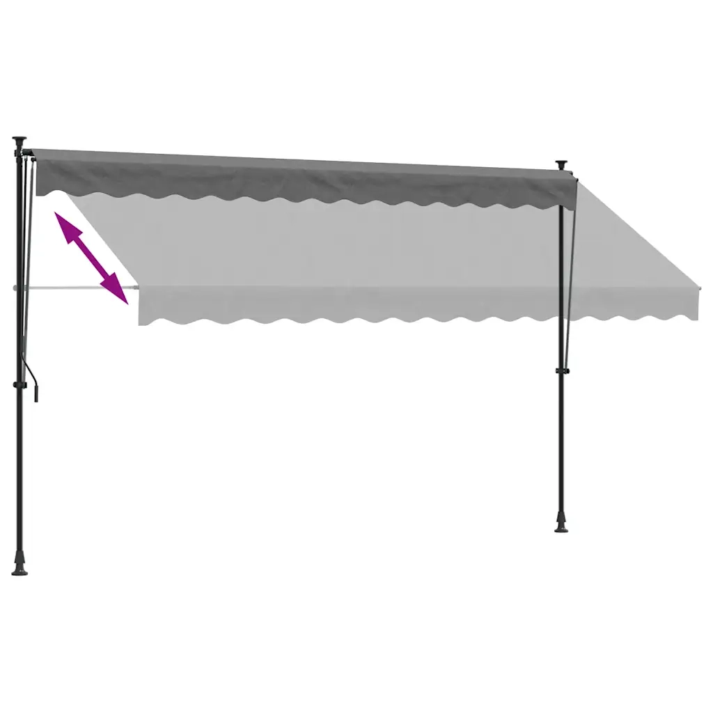 Tenda da Sole | Tenda parasole Retrattile Antracite 350x150 cm Tessuto e Acciaio