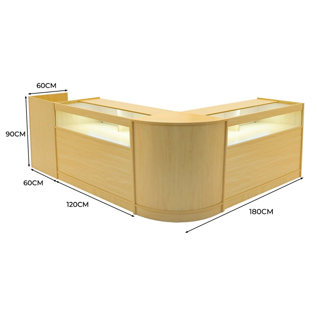 Set Banconi Negozio Acero Luna LED B1200 CM60 TB60 con Serrature e Vetrina