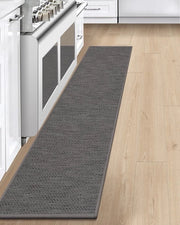 Asciugamano antiscivolo per cucina 43x200cm, pantofole antiscivolo per cucina, tappeti per cucina, tappeto lavabile per corridoio, tappeto assorbente per cucina, corridoio, lavanderia, grigio
