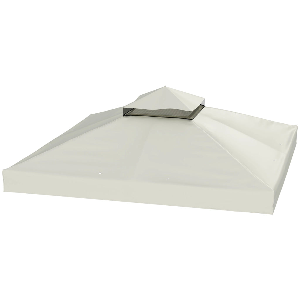 Gazebo da Giardino 3x3m Copertura 2 Livelli in Poliestere Grigio Chiaro ¨C zephmum ¨C UPF30+