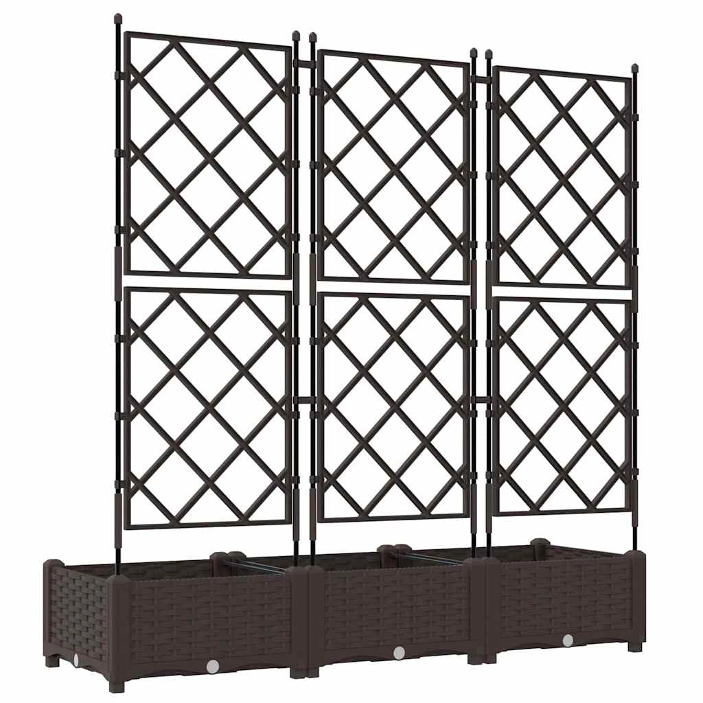Set di 3 fioriere da giardino moderne e resistenti 120 x 40 x 125,5 cm acciaio marrone 02_0058514