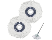 Mop 2 in 1 con testa di sostituzione, testa di sostituzione di microfibra per mop, asciugamano rotante per tutti i tipi di pavimento
