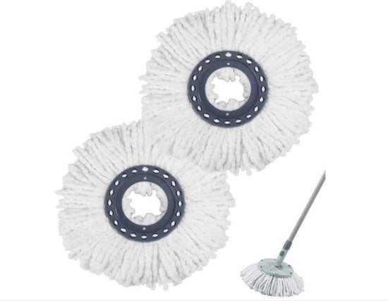 Mop 2 in 1 con testa di sostituzione, testa di sostituzione di microfibra per mop, asciugamano rotante per tutti i tipi di pavimento