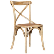 Biscottini Sedia Thonet in massello di frassino e seduta rattan finitura rovere 48x52x88 cm
