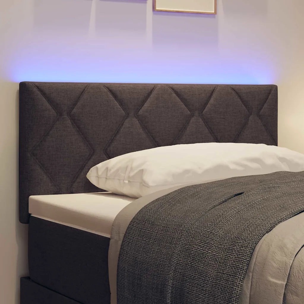 Testiera LED Marrone 100 cm Tessuto 3338203