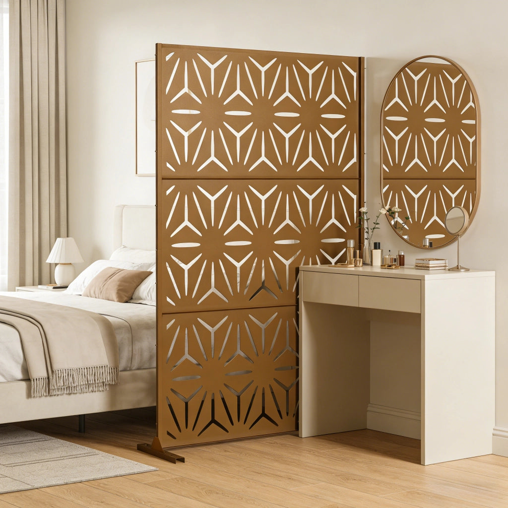 Pannello Divisorio Kilsturd in Acciaio Zincato con Motivo Decorativo 180x120 cm - Marrone casa.pro