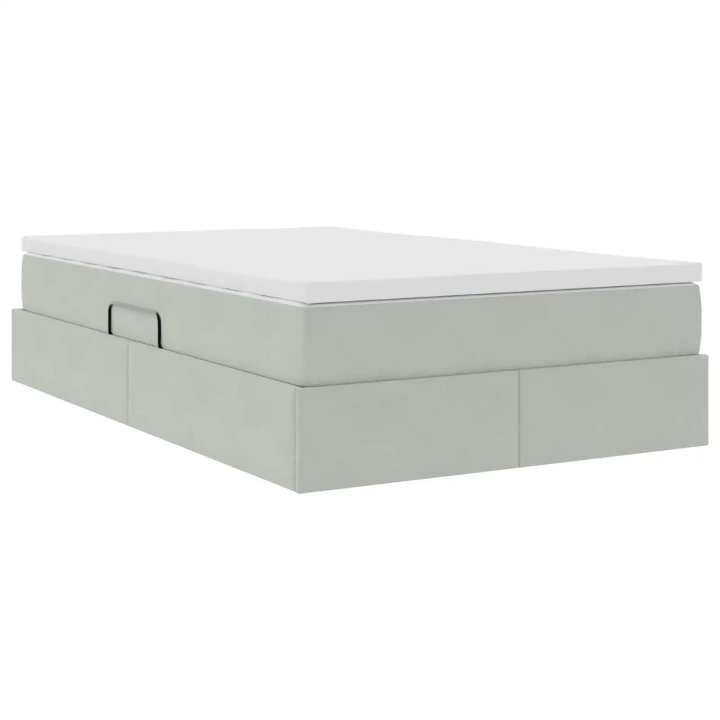 Letto con contenitore e materasso Grigio chiaro 120 x 190 cm 3370287