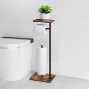 Houder per rotoli di carta igienica indipendente con cassetto di stoccaggio, supporto per rotoli di carta igienica con cassa in legno e piede in legno, houder per rotoli di carta igienica indipendente acqua-tetto per la stanza da bagno
