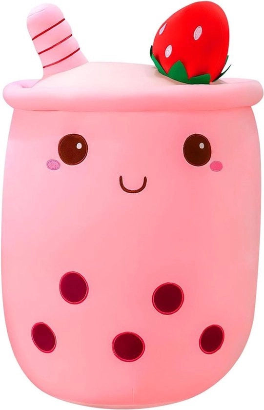 Cuscino Plush per Tè al Latte - Creativo Cuscino per Tazza di Tè al Latte - Cuscino di Piuma morbido - Rosa.
