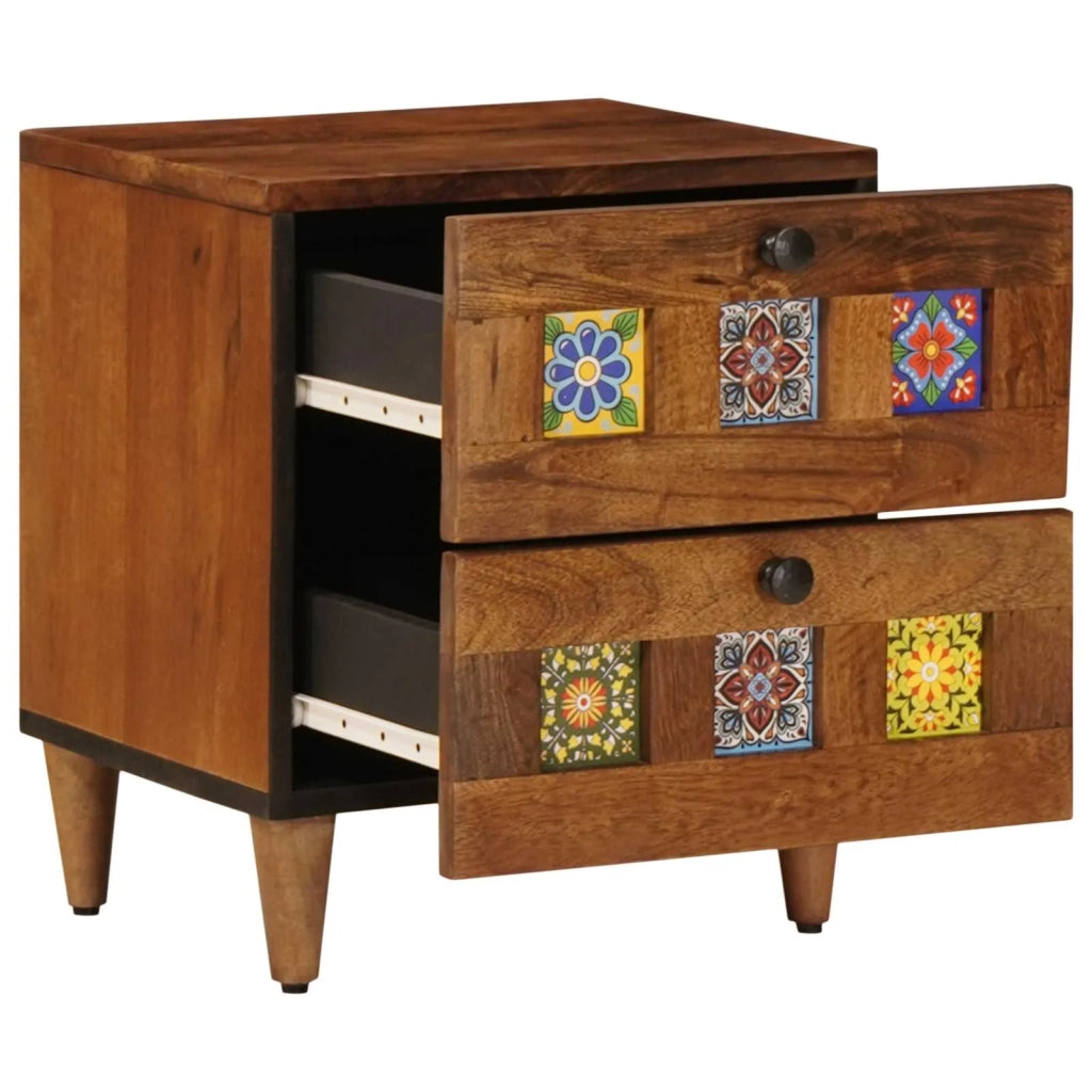 Armadio da Notte con cassetto 2 pcs Marrone 40 x 33 x 46 cm
