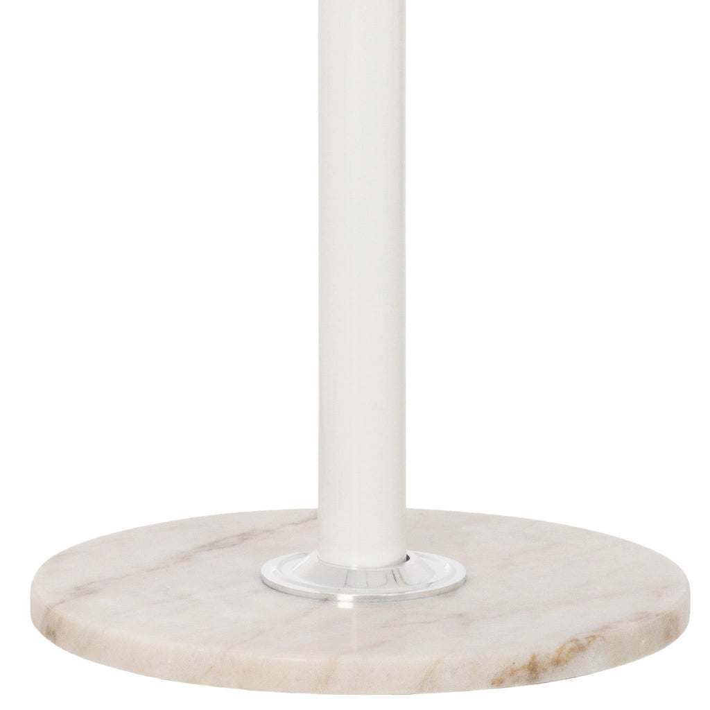 Perchero de metal blanco con paraguero y 6 ganchos D36x173h cm
