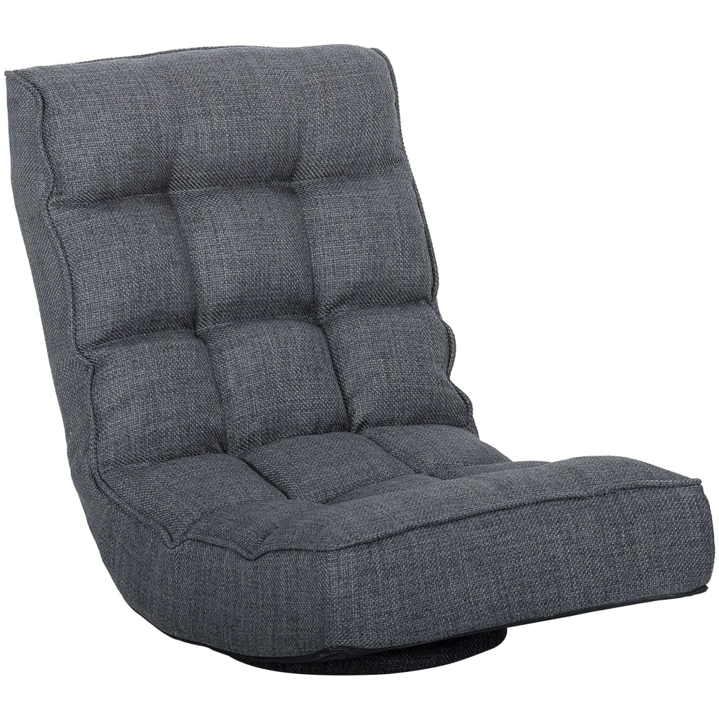 Sedia Pieghevole con Schienale Regolabile e Rotazione 360¡ã ¨C Zephmum ¨C Grigio 58x107x79 cm