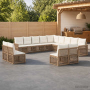 Set Divano da Giardino 13 pz Beige e Bianco Crema polyrattan 3435288