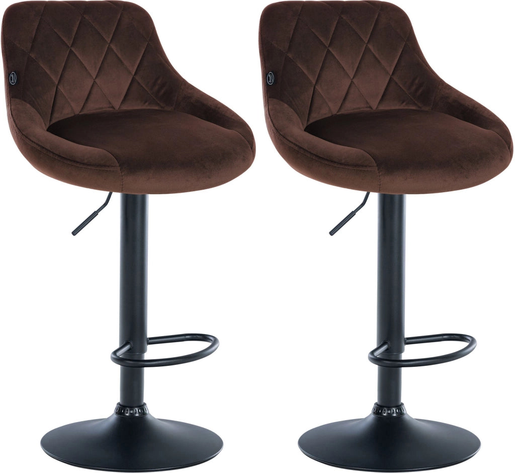 2er Set Barhocker Lazio Samt schwarz