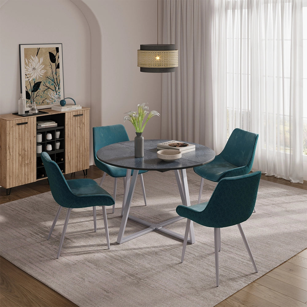 Tavolo da pranzo allungabile Loyd Antracite/Grigio 120 x 120 cm Estensibile Vicco