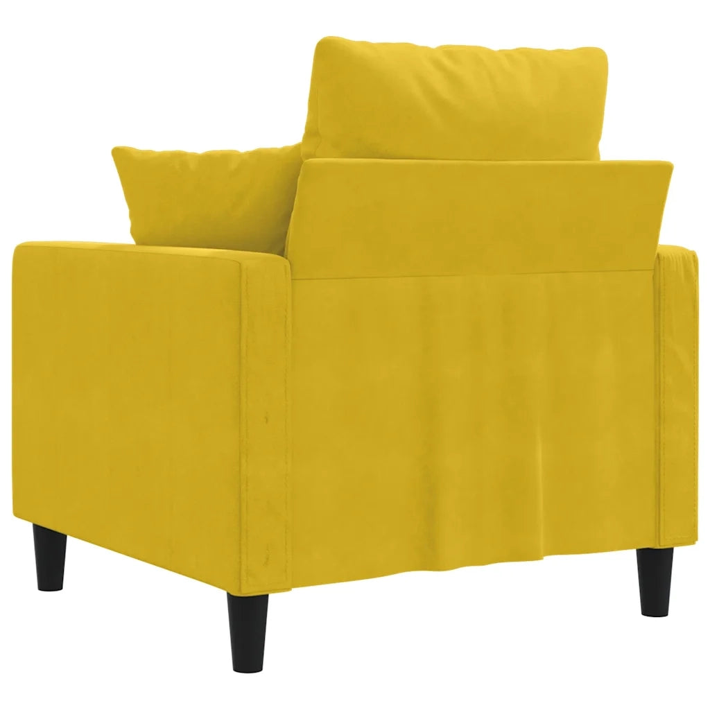 Poltrona-Divano Sedia Giallo 60 cm Velluto 465827