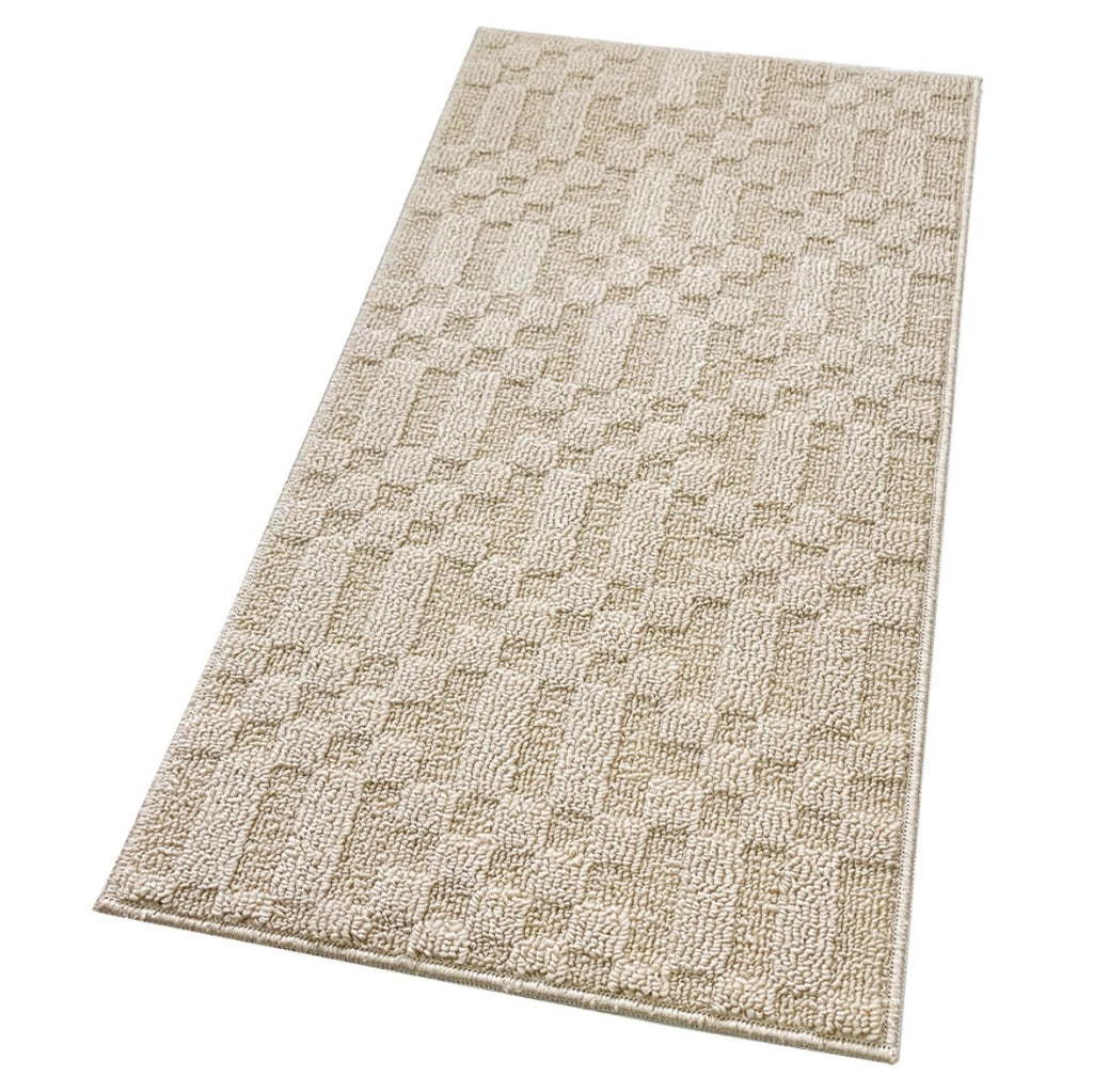 Tappeto Bagno 3D Morbido Assorbente Antiscivolo Lavabile Scendiletto Camera 45x75 Cm Beige
