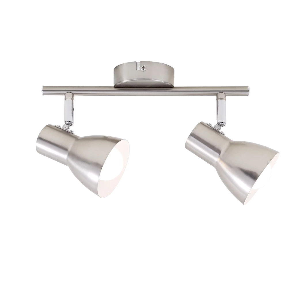 Spot Moderno Cup Metallo Nickel Satinato 2 Luci E15