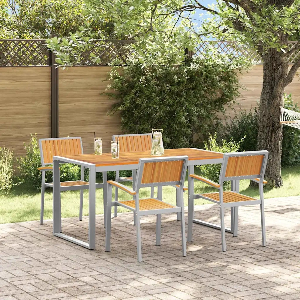 vidaXL Set da Pranzo per Giardino 5 pcs Grigio e marrone