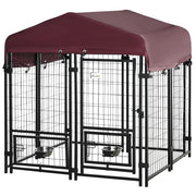Recinto per cani esterno ¨C zephmum ¨C grigio 120x120x138 cm