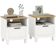 Comodino con cassetto e vano aperto ¨C Xylo ¨C Bianco legno 45x38x50 cm