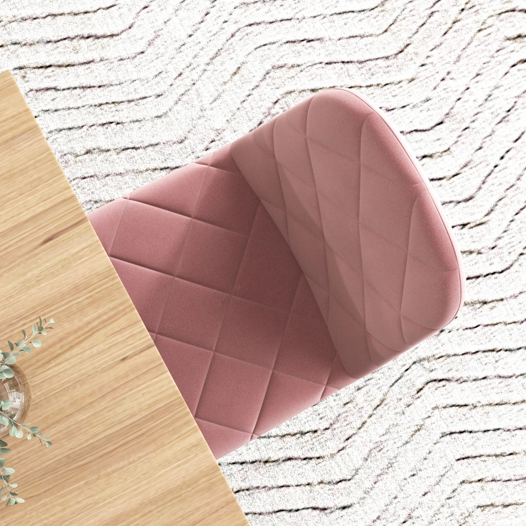 Set di 4 Sedie da Pranzo con Schienale in Velluto ¨C zephmum ¨C Rosa 45x54x87 cm
