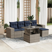 Set Divani da Giardino 6 pz con Cuscini Grigio in Polyrattan 3269131