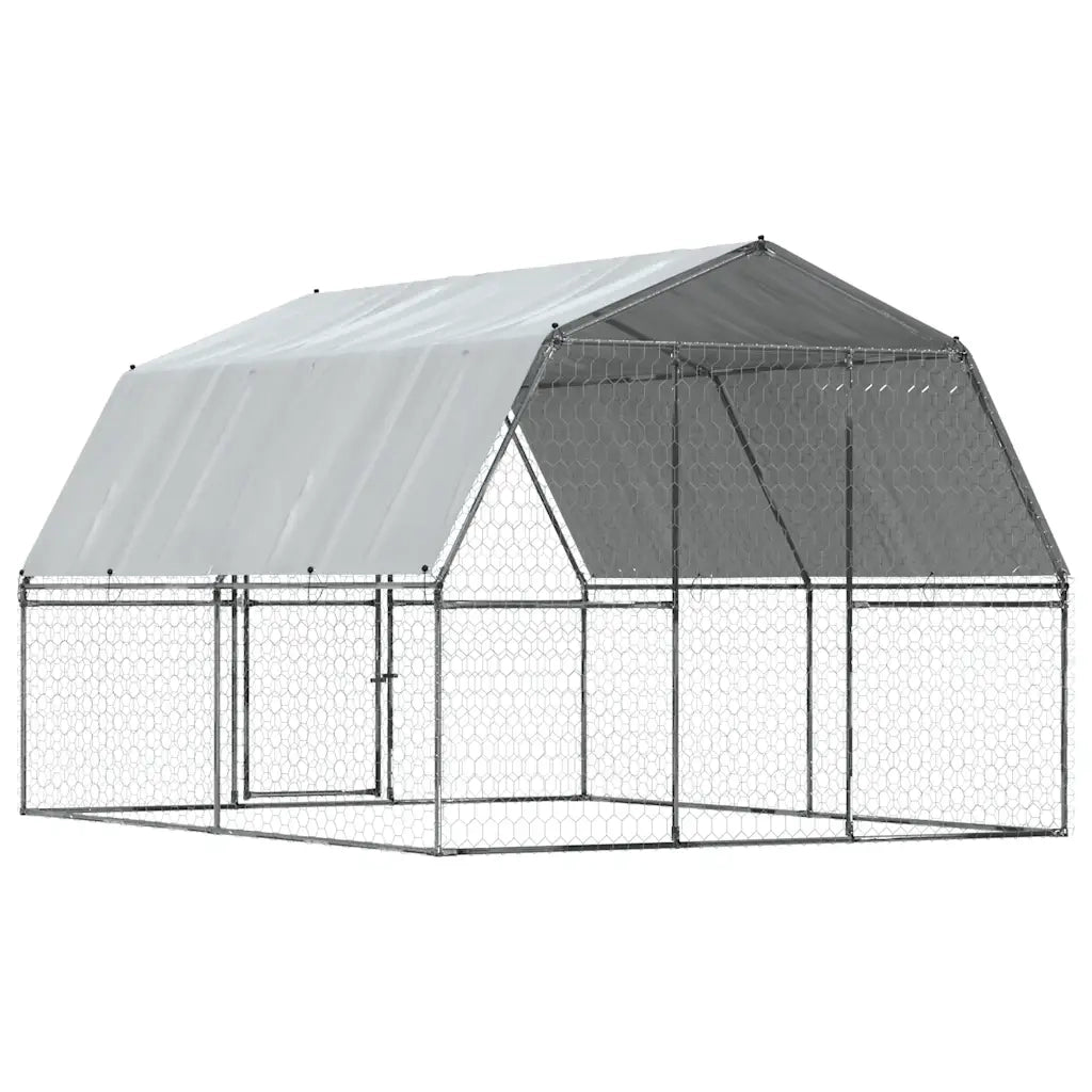 Box per Cani con Tetto e Anta Argento in Acciaio Zincato CFW7963775