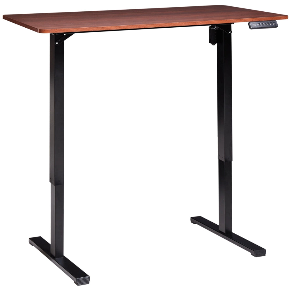 Scrivania elettrica regolabile nero e marrone scuro 120 x 60 cm stile moderno