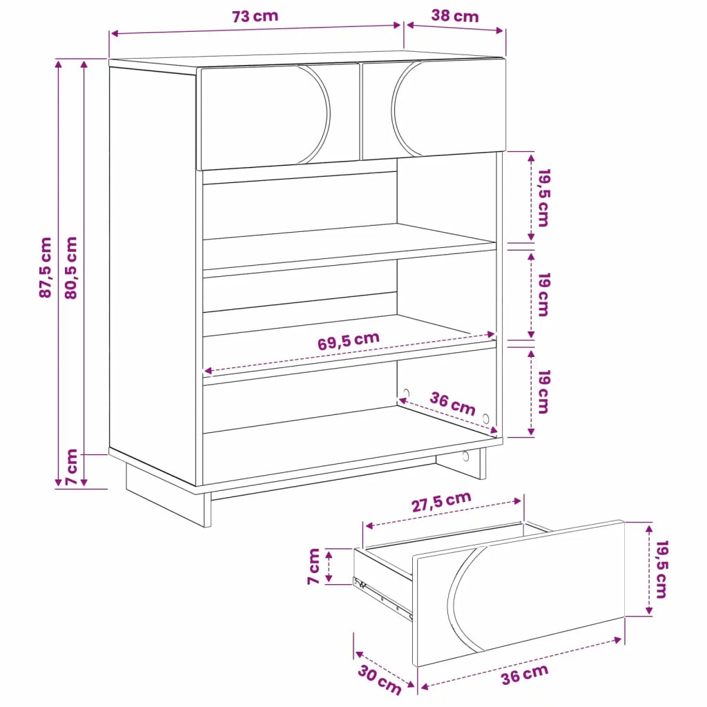 Mobile per scarpe 73 x 38 x 87,5 cm Legno ingegnerizzato 8011663