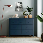 Cassettiera Misti con 4 cassettoni e 3 cassettini in legno massiccio blu