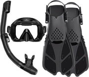 Snorkel set per adulti - Incluso guanti da nuoto e attrezzatura in formato di viaggio