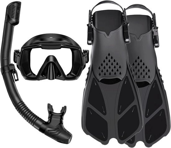Snorkel set per adulti - Incluso guanti da nuoto e attrezzatura in formato di viaggio