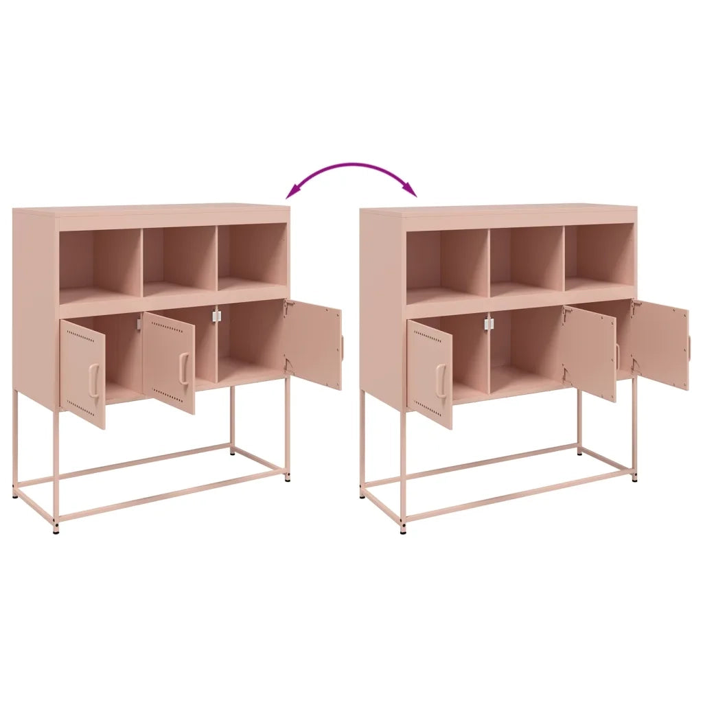 vidaXL Credenza Rosa 100,5x39x107 cm in Acciaio