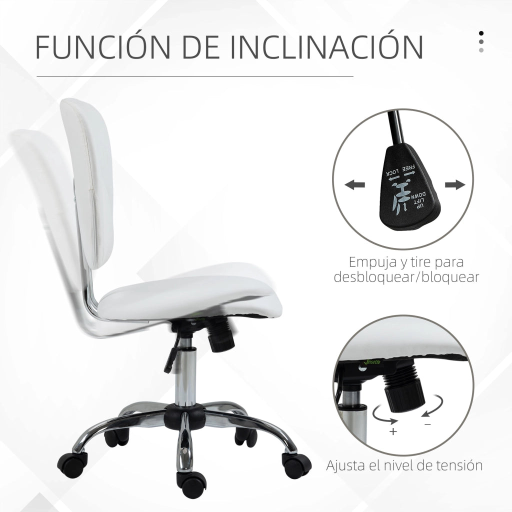 Sedia da ufficio girevole con altezza regolabile e funzione basculante ¨C Minimal ¨C bianco 50x54x87,5-96,5 cm