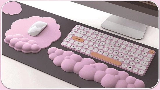 Cuscino per tastiera - Prevenire la deformazione del tastiera - Soffice e colorato come una nuvola - Ideale per ragazze (ROSA) - Ergonomico e comodo da utilizzare.