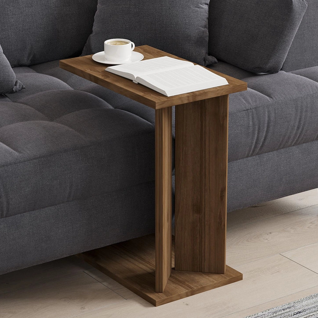 Ottone, Tavolino da Salotto Forma Rettangolare, 25x50x49h cm Marrone Noce
